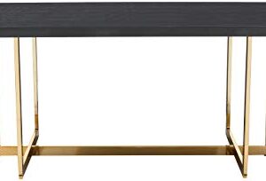 Meridian Furniture Elle Collection Modern | Contemporary Wood Veneer Top Dining Table with Durable Stainless Steel Base, 78" W x 39" D x 30" H