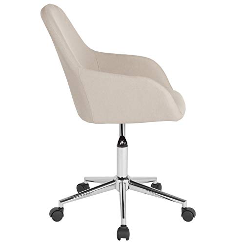 Flash Furniture Cortana Home and Office Mid-Back Chair in Beige Fabric