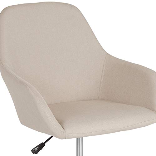 Flash Furniture Cortana Home and Office Mid-Back Chair in Beige Fabric