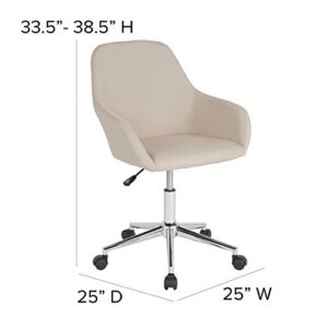 Flash Furniture Cortana Home and Office Mid-Back Chair in Beige Fabric