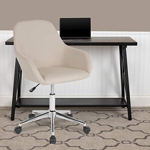 Flash Furniture Cortana Home and Office Mid-Back Chair in Beige Fabric