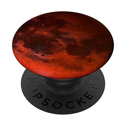 Blood Moon Cool Wavy Red Background For Moon Lovers on Black PopSockets PopGrip: Swappable Grip for Phones & Tablets