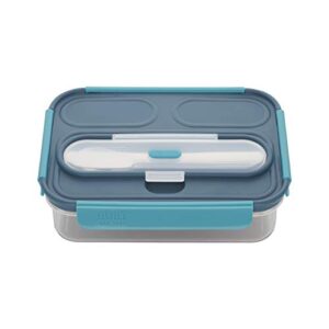 built gourmet 3 compartment bento container with utensils