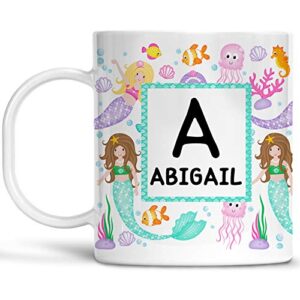 kids mermaids mug customize name dishwasher safe unbreakable cup bpa free