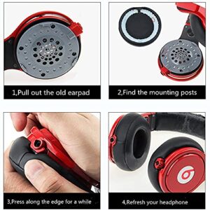 Pro Headphones Ear Cushions Replacement Earpads Compatible with Monster Beats by Dr Dre Pro Detox Over-Ear Headphones (Red)