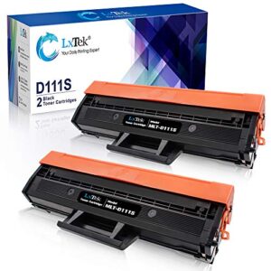 lxtek compatible toner cartridge replacement for samsung 111s 111l mlt-d111s mlt-d111l to use with samsung xpress sl-m2020w m2020w sl-m2070fw m2070fw sl-m2070w m2070w printer (2 black, high yield)