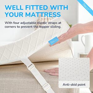 RECCI 3 Inch King Memory Foam Mattress Topper, Pressure-Relieving Mattress Topper for Back Pain, Foam Mattress Topper with Removable & Washable Cover, CertiPUR-US Certified, King Size