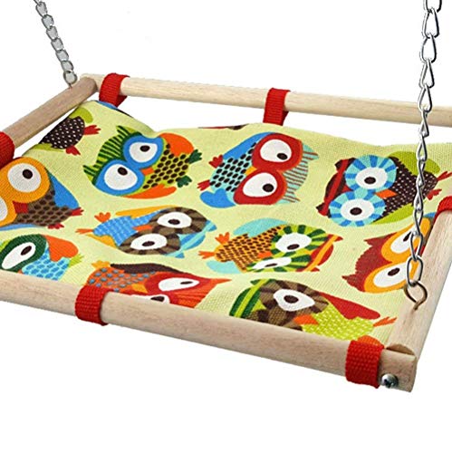 Hypeety Bird Toy Climbing Hammock Nest Game Bed Hut Hammock for Parrot Parakeet Cockatiel Conure Cockatoo Cage Perch Stand Swing Toy