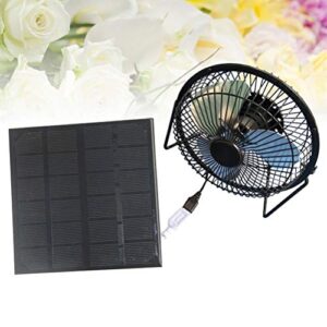 VORCOOL Solar Powered USB Fan Quiet Free Angle Rotation Desk Fan Outdoor Home Chicken House Cooling Ventilation System (3W 4 inch)