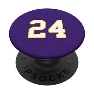 basketball legend #24 purple and gold popsockets popgrip: swappable grip for phones & tablets