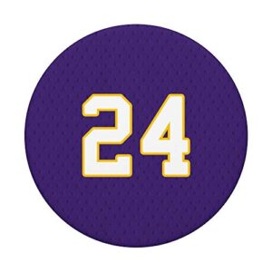 Basketball Legend #24 Purple and Gold PopSockets PopGrip: Swappable Grip for Phones & Tablets