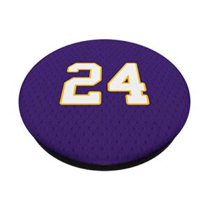 Basketball Legend #24 Purple and Gold PopSockets PopGrip: Swappable Grip for Phones & Tablets