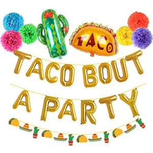 taco bout a party decorations gold cactus balloons engagement bachelorette birthday taco baby shower fiesta party theme baby shower pregnancy announcement ideas mexican fiesta theme backdrop