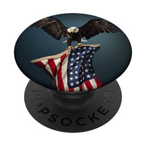 american eagle american flag and freedom for americans popsockets popgrip: swappable grip for phones & tablets