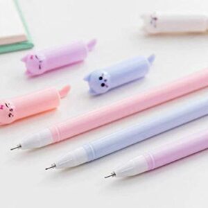 Sencoo 24 Pieces Cute Cat Pen 0.5 mm Gel Pens Black Ball Point Pens School Office Supplies School Birthday Gift