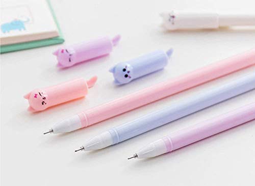 Sencoo 24 Pieces Cute Cat Pen 0.5 mm Gel Pens Black Ball Point Pens School Office Supplies School Birthday Gift