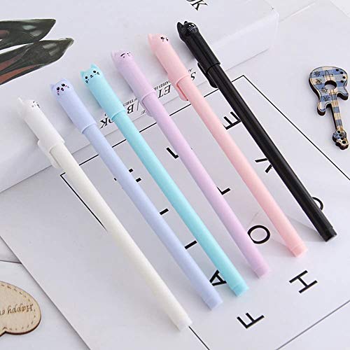 Sencoo 24 Pieces Cute Cat Pen 0.5 mm Gel Pens Black Ball Point Pens School Office Supplies School Birthday Gift