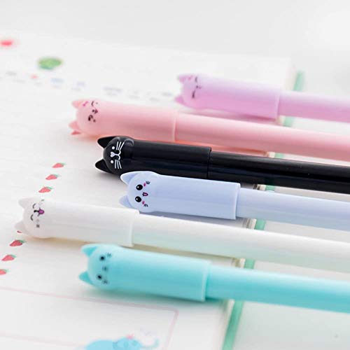 Sencoo 24 Pieces Cute Cat Pen 0.5 mm Gel Pens Black Ball Point Pens School Office Supplies School Birthday Gift