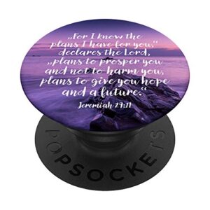 bible verse jeremiah 29 11 religious gift faith christian popsockets popgrip: swappable grip for phones & tablets