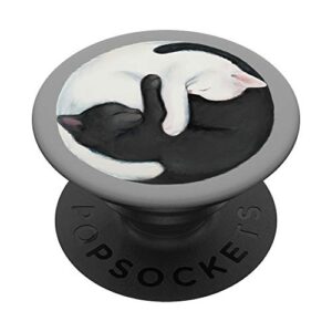 balancing yin yang cats popsockets popgrip: swappable grip for phones & tablets