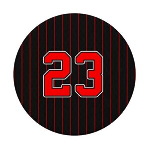 Basketball Legend #23 Black and Red Pinstripe