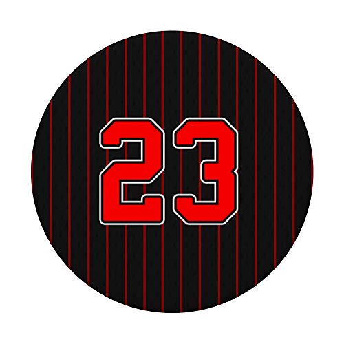 Basketball Legend #23 Black and Red Pinstripe