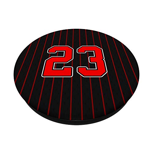 Basketball Legend #23 Black and Red Pinstripe