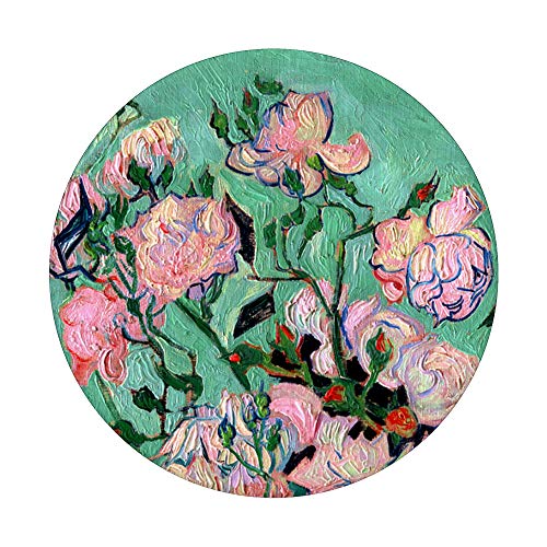 Van Gogh Pink Roses in Vase Still Life Detail PopSockets PopGrip: Swappable Grip for Phones & Tablets