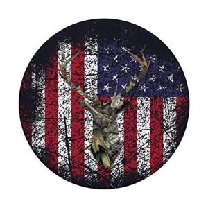 Deer Buck Hunting USA Flag Brown Camouflage Red White Blue PopSockets PopGrip: Swappable Grip for Phones & Tablets