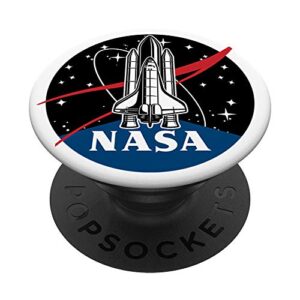 nasa shuttle launch with logo and stars popsockets popgrip: swappable grip for phones & tablets