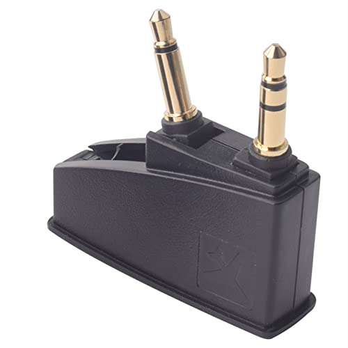 Saipomor QC45 Adapter Airplane Audio Stereo Jack Plugs for QuietComfort 2 QC3 QC15 QC25 QC35II QC35 SoundLink SoundLinkII AE2 AE2i AE2W and More Headset with 3.5mm Golden Plated Jack Plugs