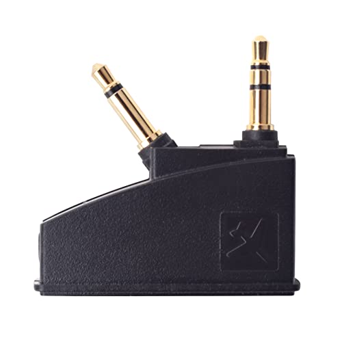 Saipomor QC45 Adapter Airplane Audio Stereo Jack Plugs for QuietComfort 2 QC3 QC15 QC25 QC35II QC35 SoundLink SoundLinkII AE2 AE2i AE2W and More Headset with 3.5mm Golden Plated Jack Plugs