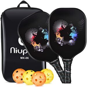 niupipo pickleball paddle, usapa approved pro graphite pickleball paddle/paddles set, polypropylene honeycomb core, cushion 4.25in grip, portable bag/paddle cover, lightweight pickleball racket