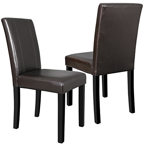 ZENY Dining Chair Set of 6, PU Leather Chairs Modern Diner Chairs Armless Side Chair with Solid Wood Legs for Home Kitchen Living Room
