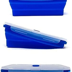 Set of 4 Collapsible Silicone Food Storage Container, Leftover Meal box For Kitchen, Bento Lunch Boxes, BPA Free, Microwave, Dishwasher and Freezer Safe. Foldable Design Saves Your Space.