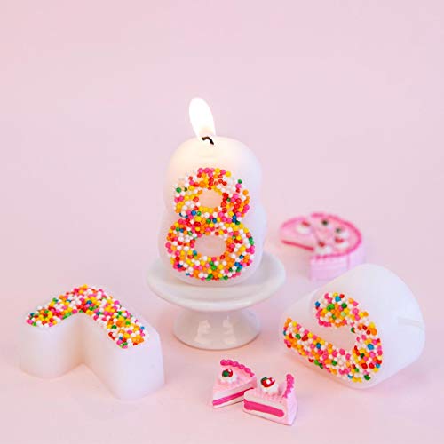 Sweety Colorful Candy Number Cake Topper Candle for Brithday Party Baby Shower and Wedding Party Supplies Favor (One)