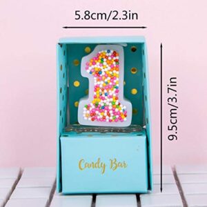 Sweety Colorful Candy Number Cake Topper Candle for Brithday Party Baby Shower and Wedding Party Supplies Favor (One)