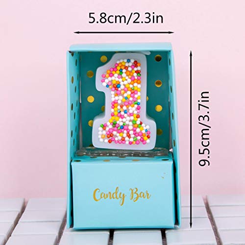 Sweety Colorful Candy Number Cake Topper Candle for Brithday Party Baby Shower and Wedding Party Supplies Favor (One)