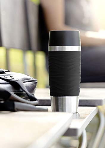 Emsa  Waves Travel Mug Thermos Mug 18/10 Stainless Steel/Black