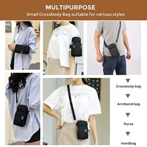 Crossbody Bags for Women, Small Cross Body Bag Waterproof Cell Phone Wallet Mini Messenger Purses, Detachable Strap Casual Over Shoulder Backpack Outdoor Classic Black Purse Sling Bag for Men Unisex