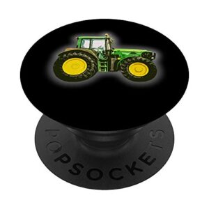 tractor farmer green bulldozer farmers funny gift for boys popsockets popgrip: swappable grip for phones & tablets