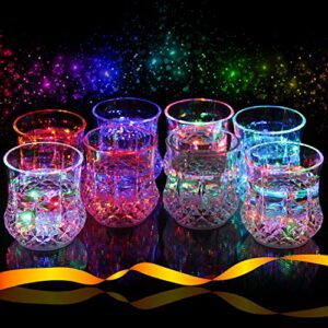 liquid activated multicolor led tumblers ~ fun light up drinking glasses - 6 oz. - set of 8