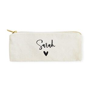 the cotton & canvas co. personalized name heart small cosmetic case and travel pouch for office and on the go