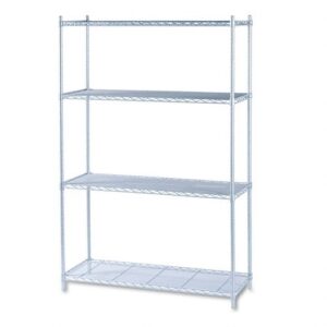 safco products industrial wire shelving starter unit 48" w x 18" d x 72" h (add-on unit and extra shelf pack sold separately), metallic gray
