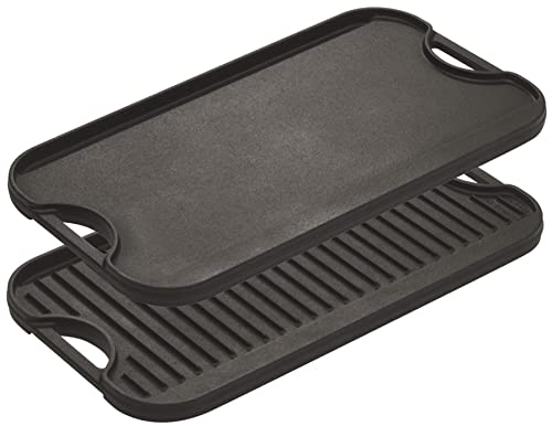 Lodge LPGI3 Cast Iron Reversible Grill/Griddle, 20-inch x 10.44-inch, Black