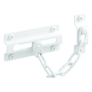 prime-line u 9852 chain door guard, stamped steel w/steel chain, white painted finish (single pack)