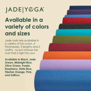 JadeYoga Harmony Yoga Mat - Durable & Thick Gym Fitness Mat, Non-Slip Natural Rubber Yoga Mat - Home Exercise & Stretching Mat, Workout Mat- Yoga, Pilate & Meditation Women & Men (Midnight Blue, 68'')