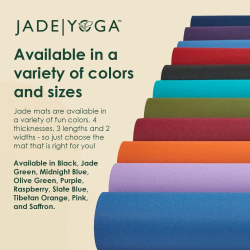 JadeYoga Harmony Yoga Mat - Durable & Thick Gym Fitness Mat, Non-Slip Natural Rubber Yoga Mat - Home Exercise & Stretching Mat, Workout Mat- Yoga, Pilate & Meditation Women & Men (Midnight Blue, 68'')