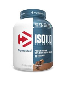 dymatize nutrition iso 100, whey protein powder, gourmet chocolate, 5 pound