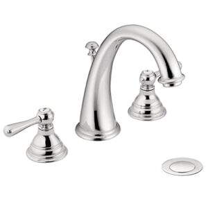 moen kingsley chrome two-handle high-arc widespread bathroom faucet, valve sold separately, t6125